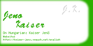 jeno kaiser business card